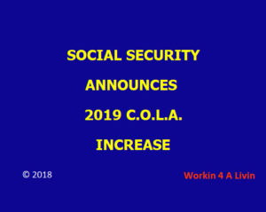 2019 Soc Sec COLA Increase